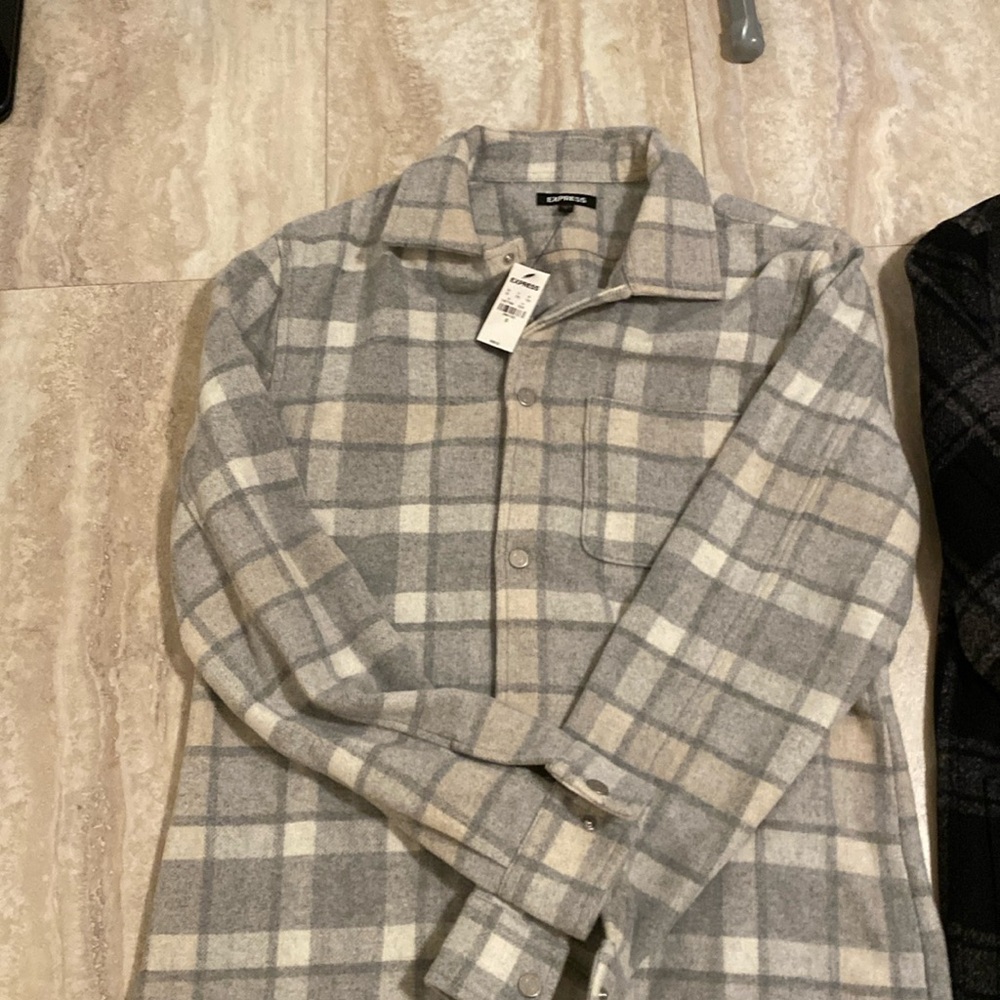 Express Plaid Bundle Jackets Small Grey Black